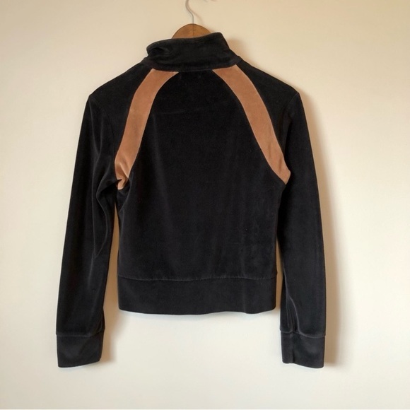 Women's Black and Brown Velour Jacket - Picture 6 of 10